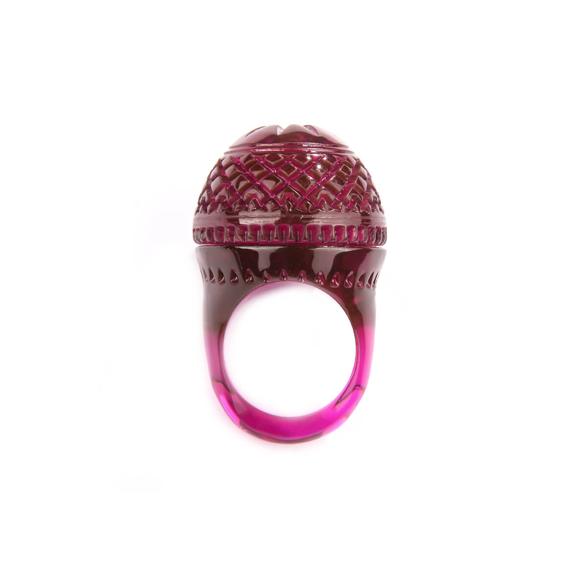 Etched Dome Ring Deep Purple