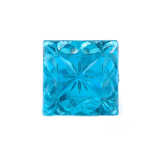 Carved Square Ring Aqua
