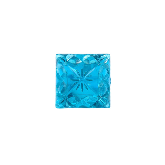 Carved Square Ring Aqua