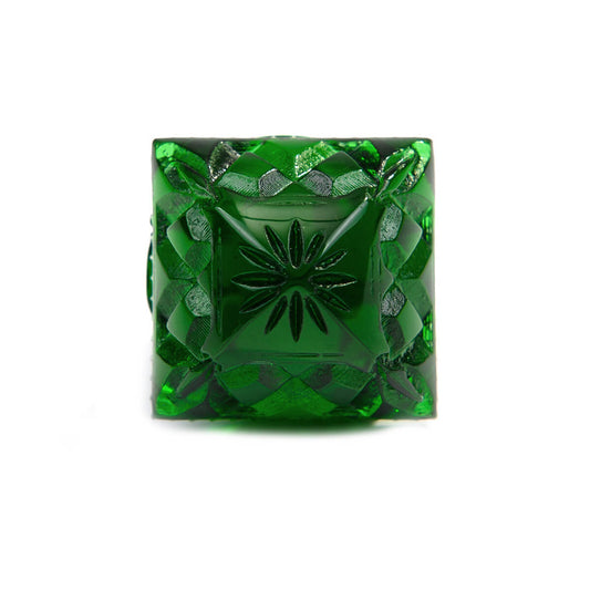 Carved Square Ring Emerald Green