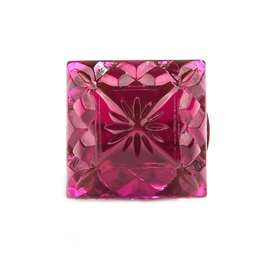 Carved Square Ring Deep Purple