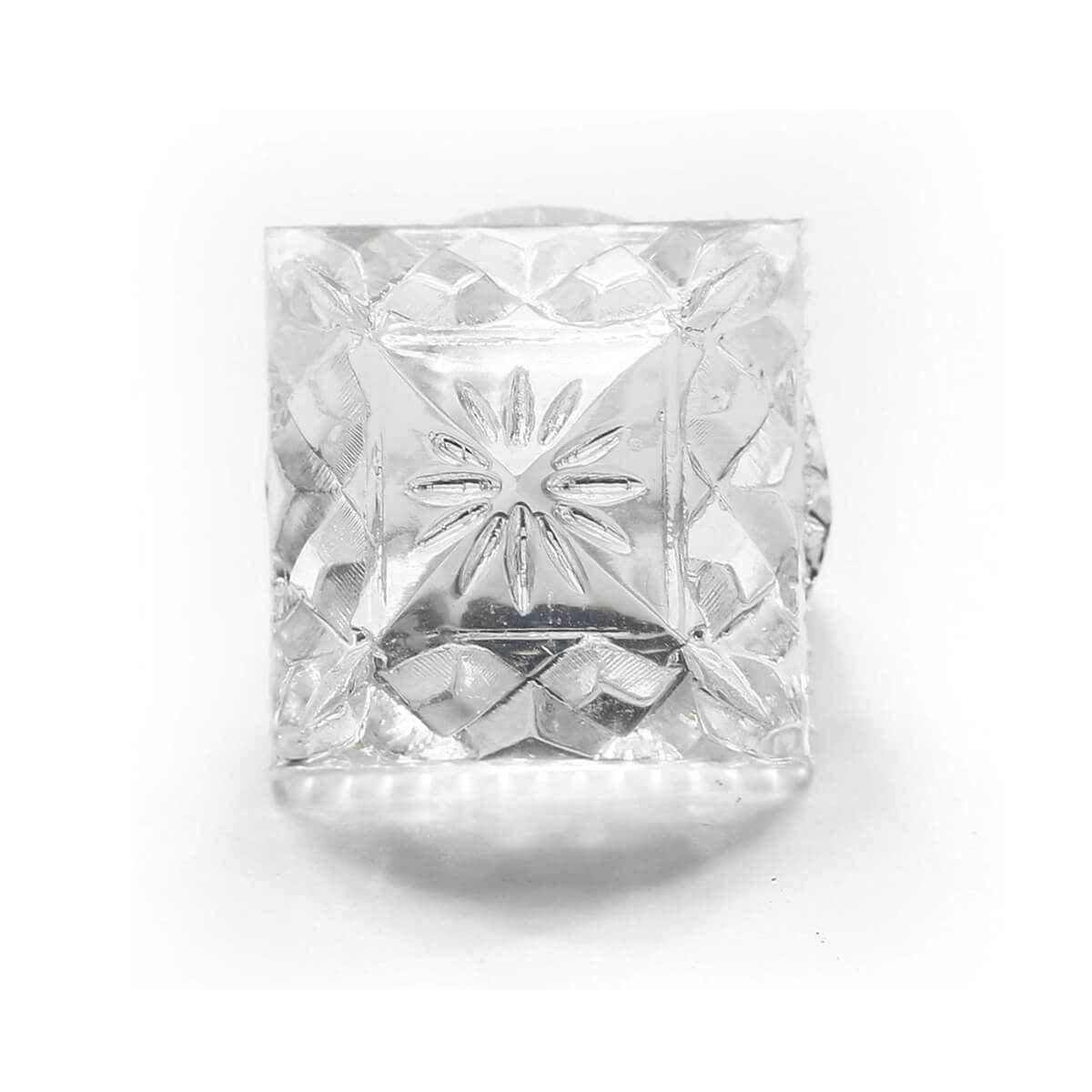 douglaspoon hand carved resin ring in vintage clear