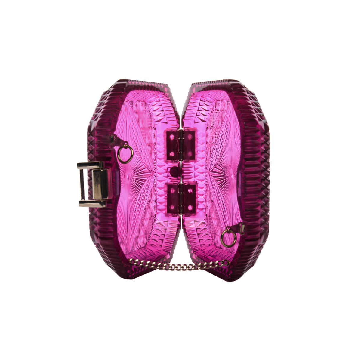 Hand Carved Octagon Clutch Deep Purple