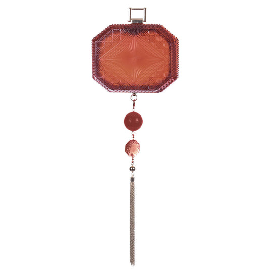 handmade vintage cut glass inspired clutch in amber