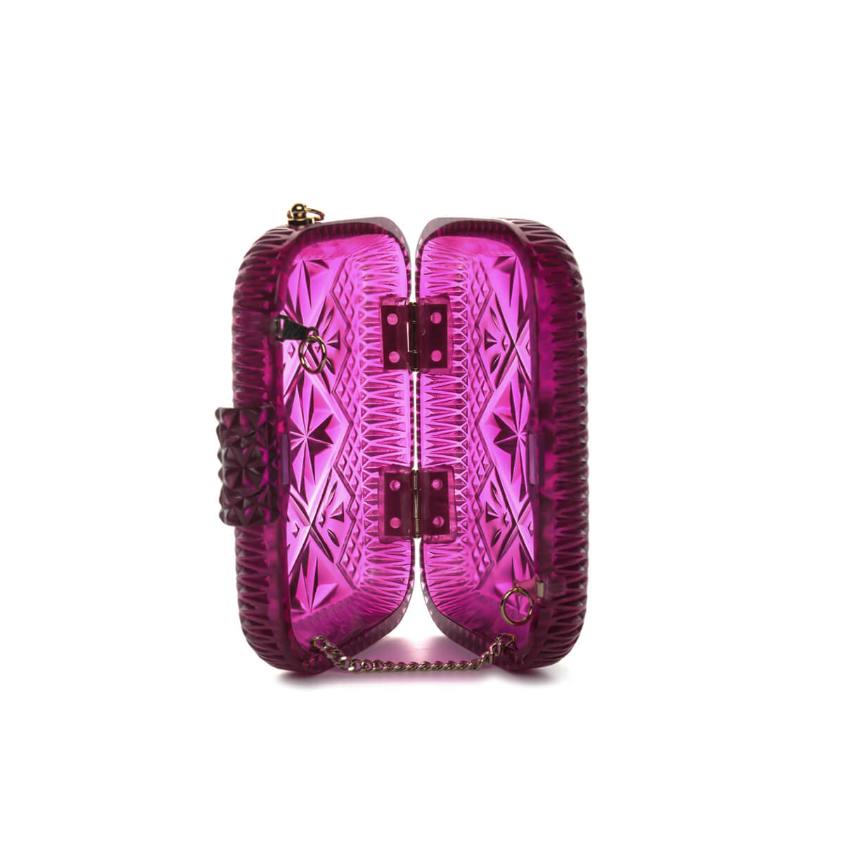 Hand Carved Clutch Deep Purple