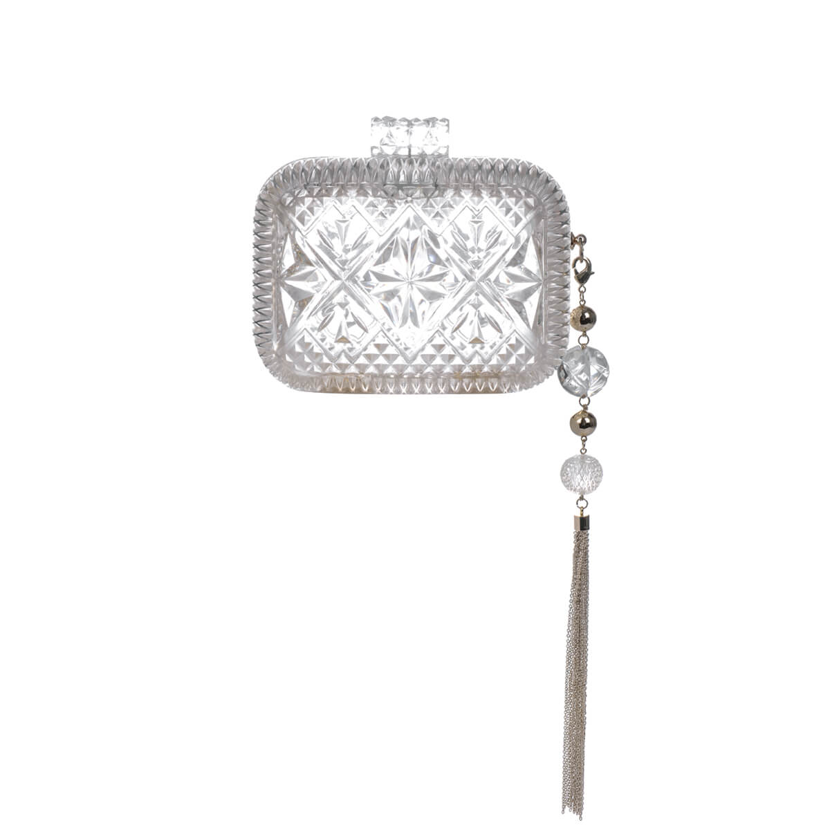 Hand Carved Clutch Vintage Clear