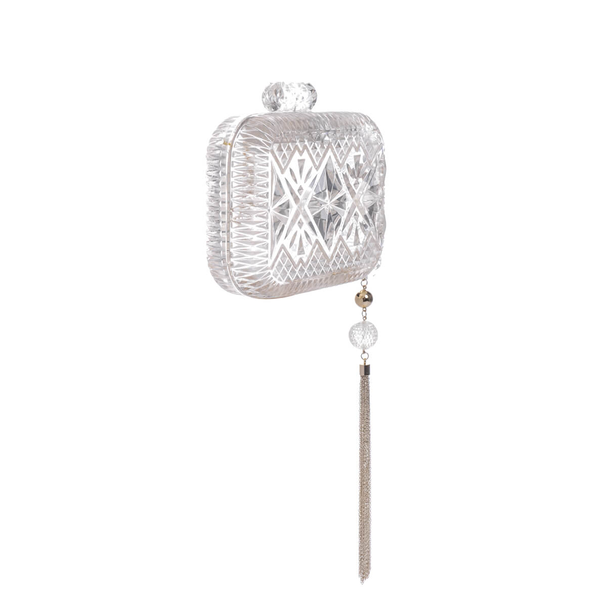 Hand Carved Clutch Vintage Clear