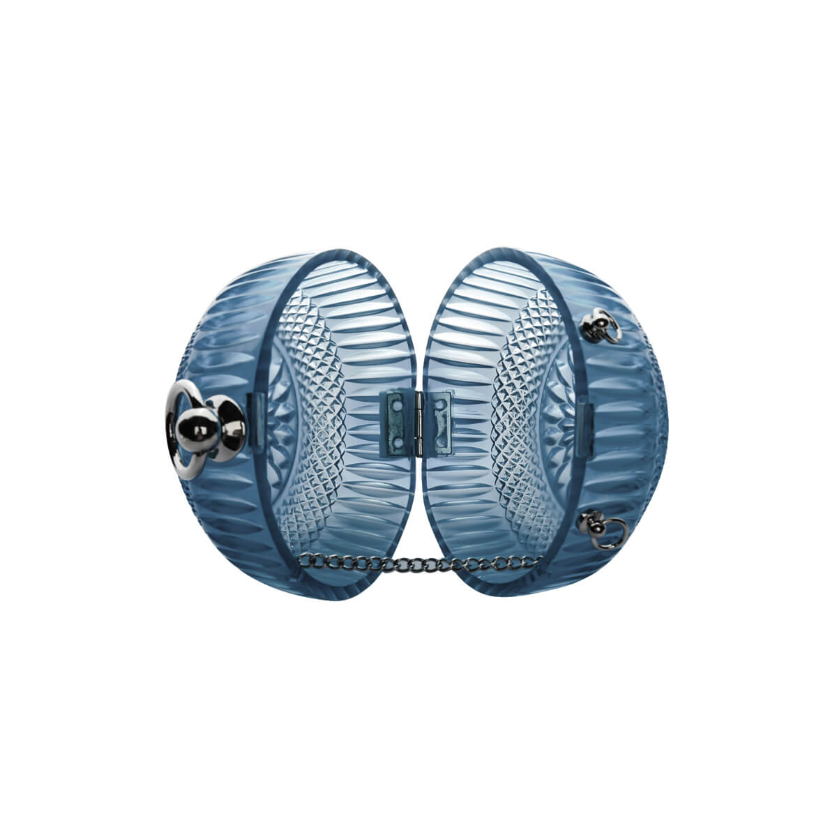 Hand Carved Sphere Clutch Classic Blue