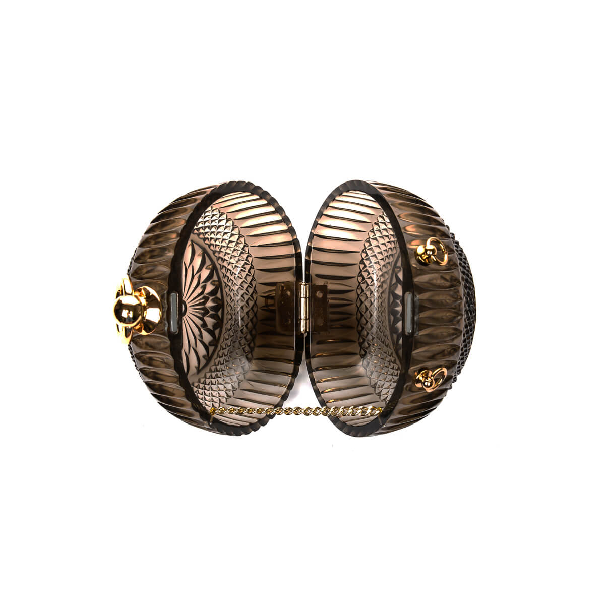 Hand Carved Sphere Clutch Dark Grey