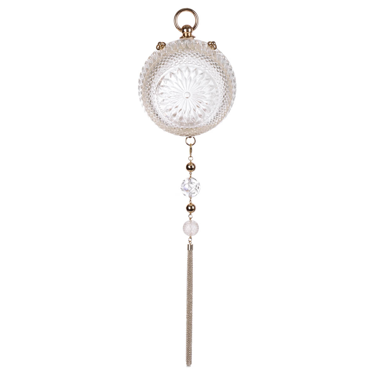 Hand Carved Sphere Clutch Vintage Clear