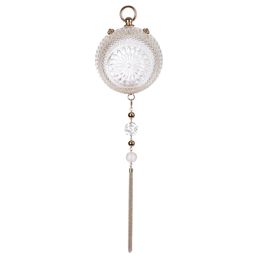 Hand Carved Sphere Clutch Vintage Clear