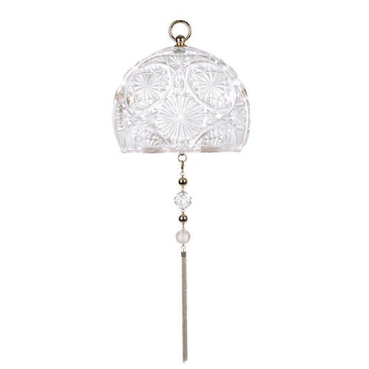 handmade vintage cut glass inspired clutch in clear