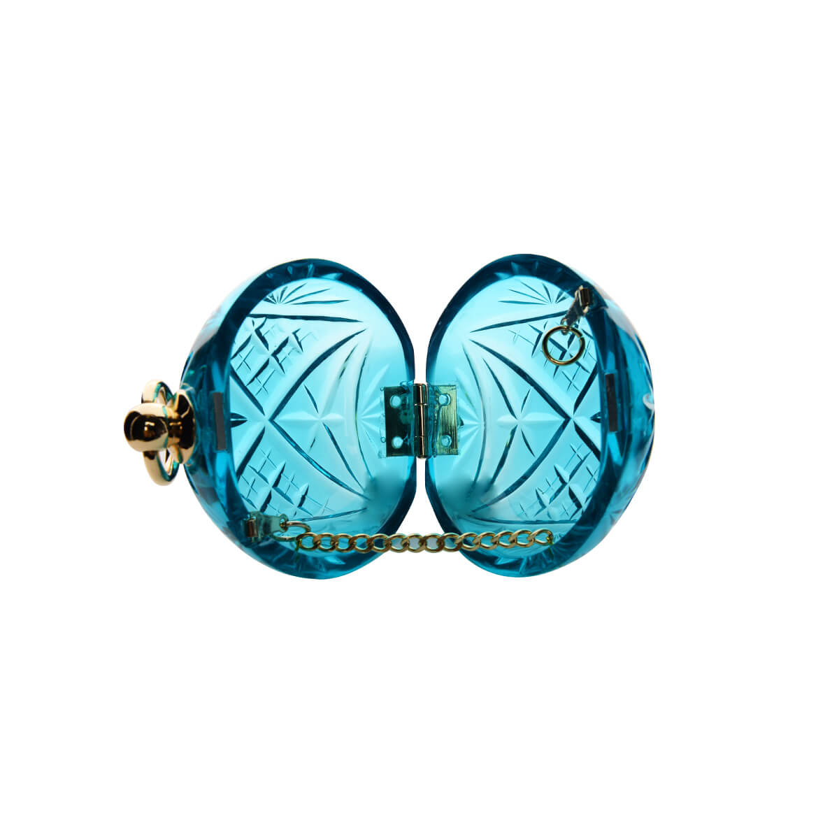 Hand Carved Mini Clutch Aqua