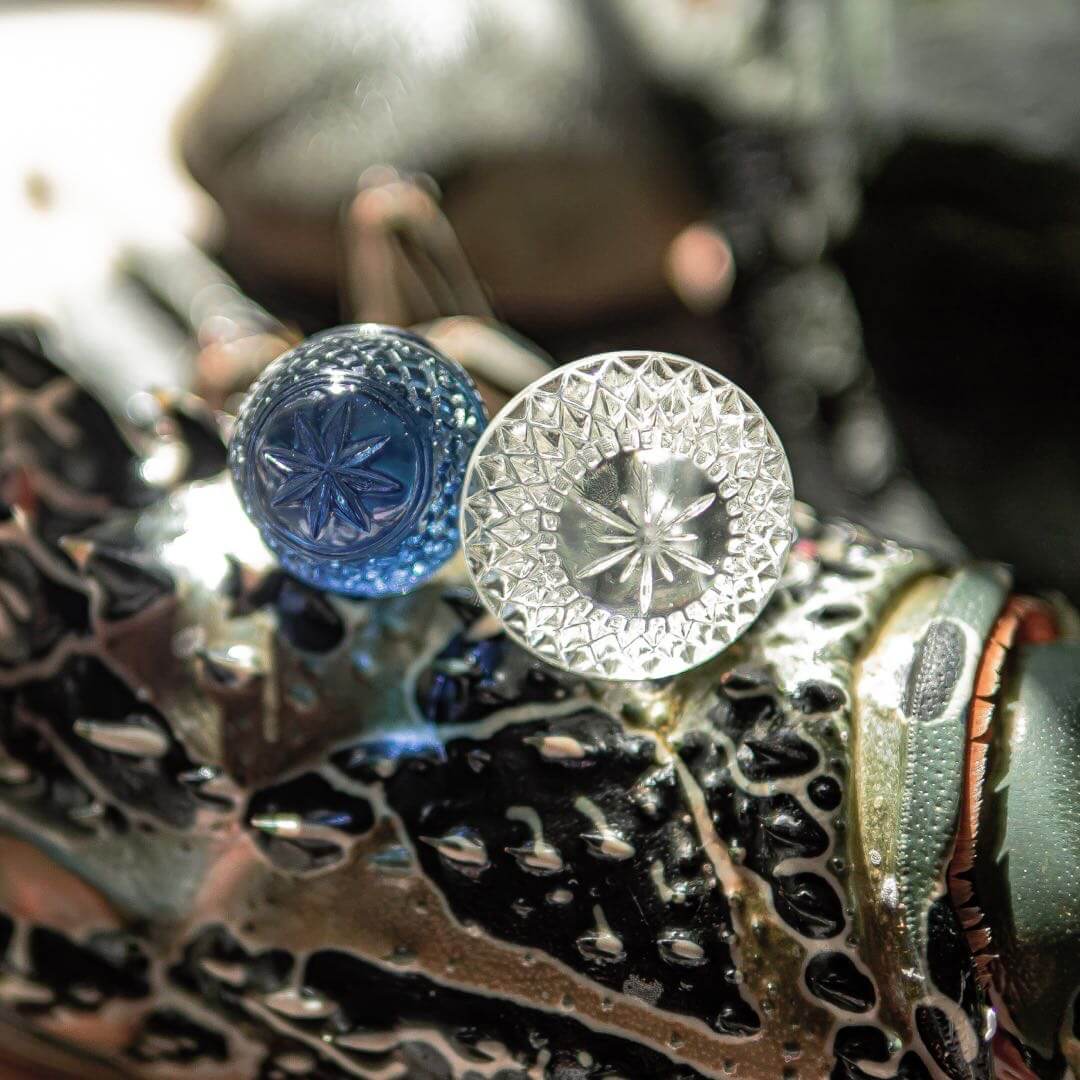 Etched Circle Ring Vintage Clear