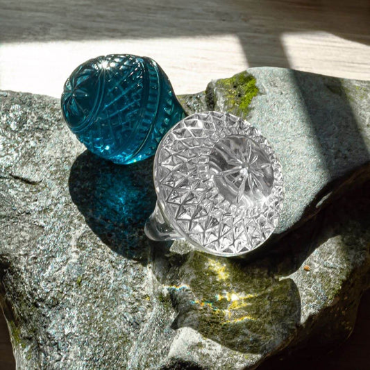 Etched Dome Ring Classic Blue