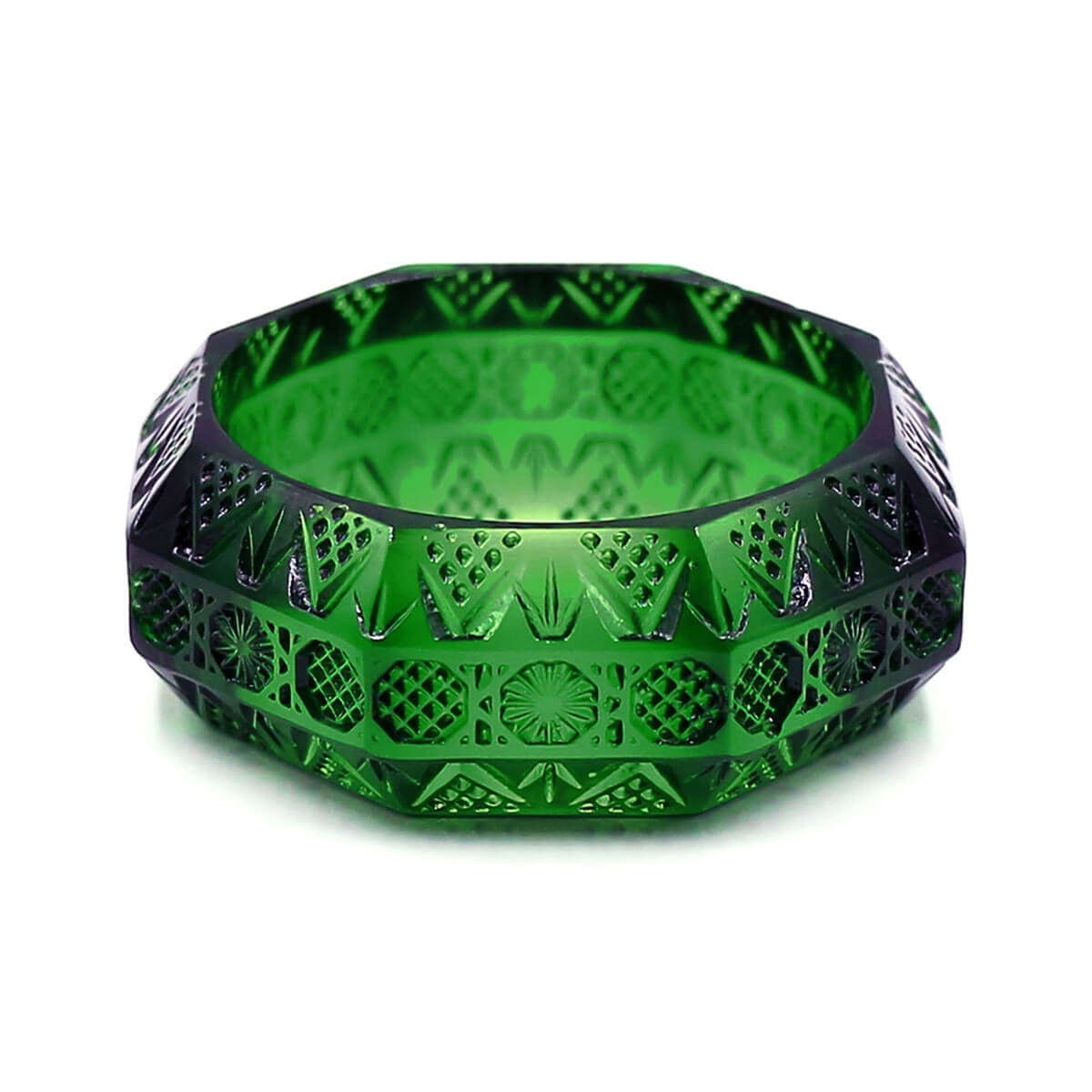 Octagon Bangle Emerald Green