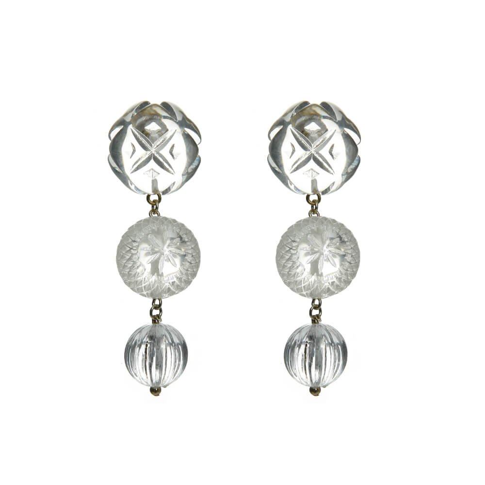 BESTSELLER Etched Drip Stud Earrings Vintage Clear