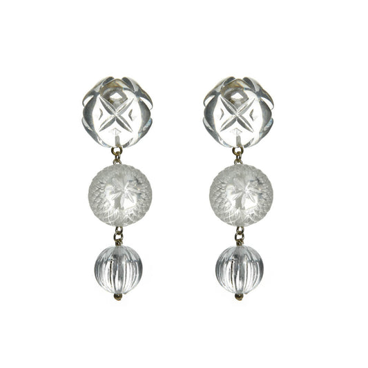 BESTSELLER Etched Drip Stud Earrings Vintage Clear