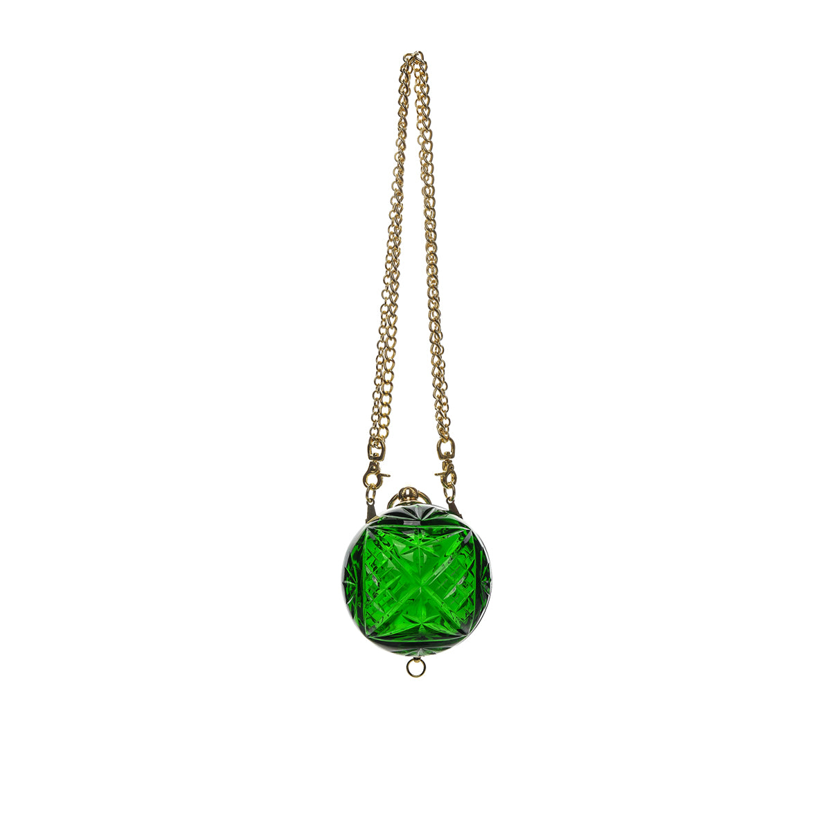 Hand Carved Mini Clutch Emerald Green