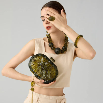 Oval Ring Olive