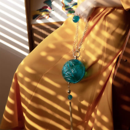 [FINAL SALE 40% OFF] Hand Carved Mini Clutch Turquoise