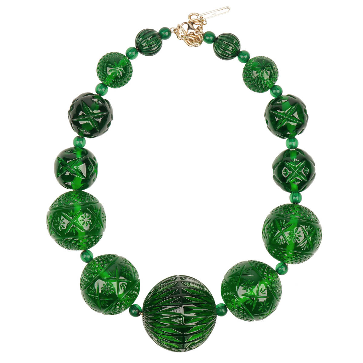 Statement Sphere Necklace Emerald Green