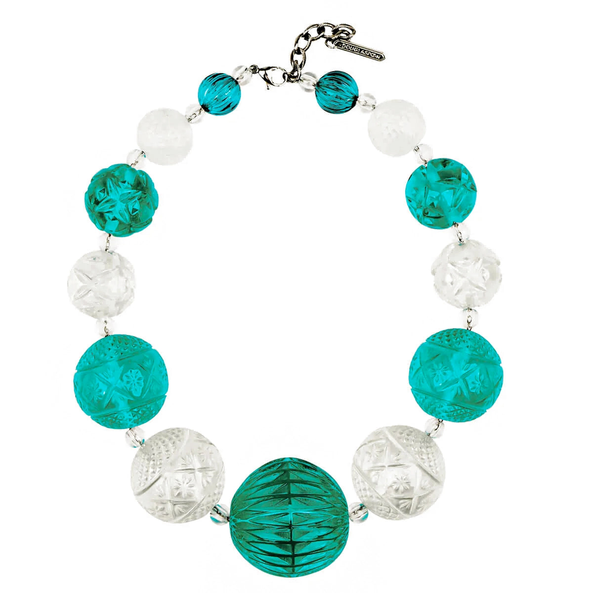 30% OFF Statement Sphere Necklace Turquoise & Clear