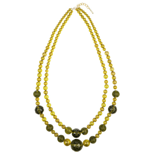 NEW IN Long Layered Necklace Olive