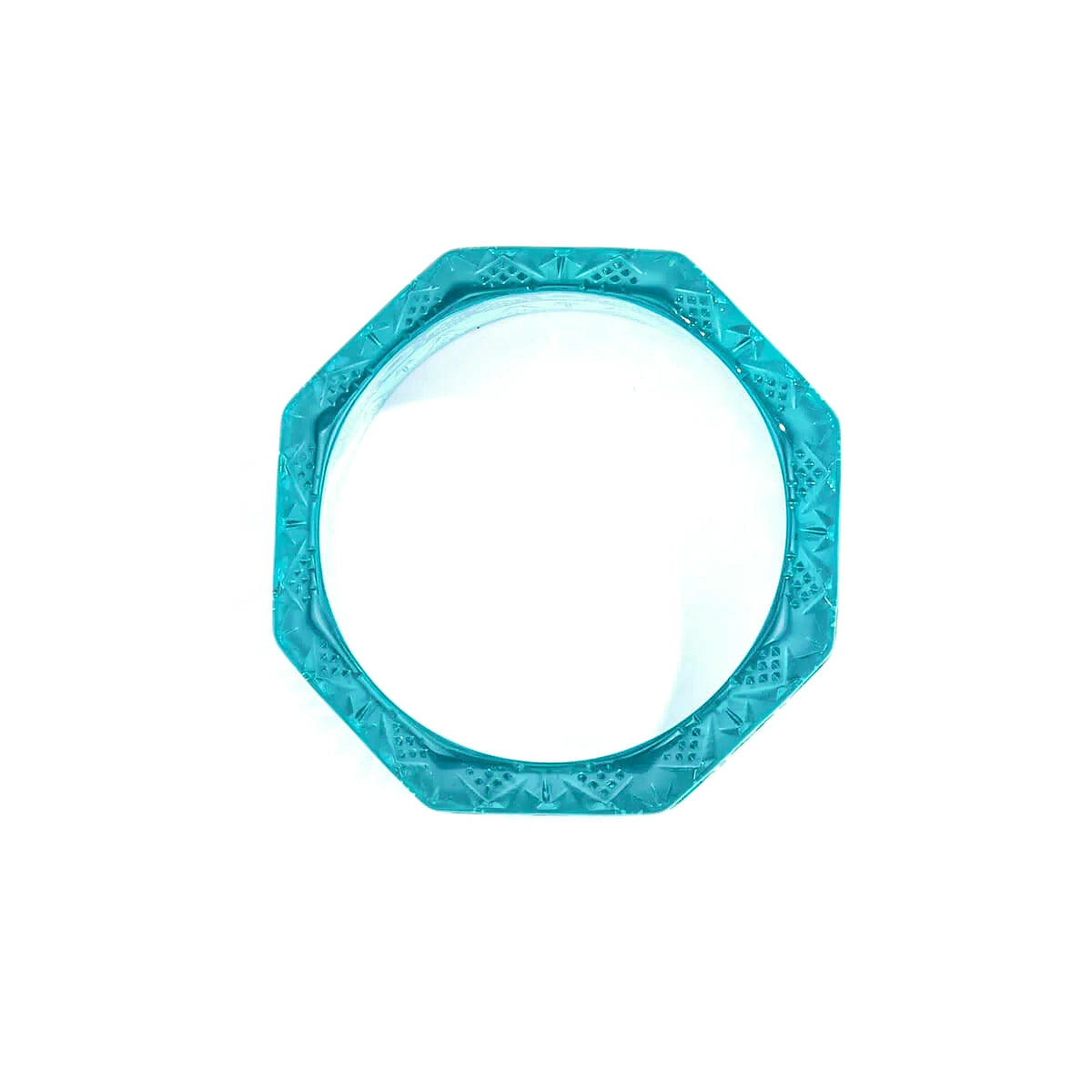 Etched Octagon Bangle Aqua