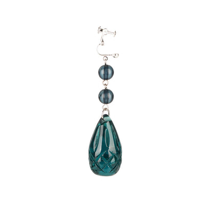 Etched Teardrop Earrings Indigo