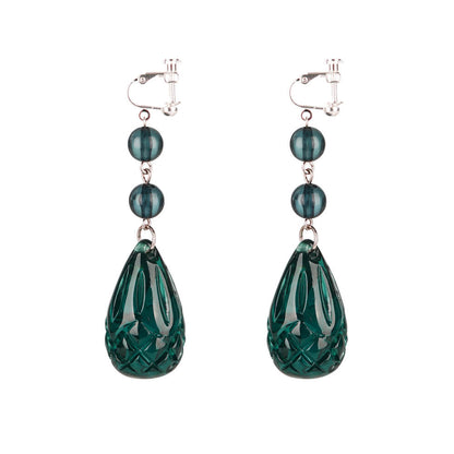 Etched Teardrop Earrings Indigo