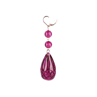 Etched Teardrop Earrings Deep Purple