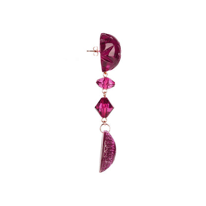 Multi Shape Stud Earrings Deep Purple