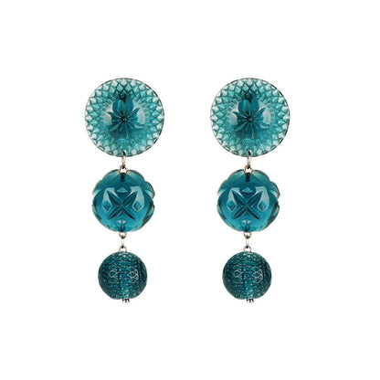 [SAMPLE SALE] Drip Crystal Stud Earrings Indigo