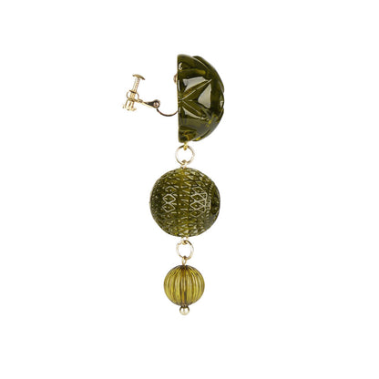 BEST SELLER Etched Drip Stud Earrings Olive