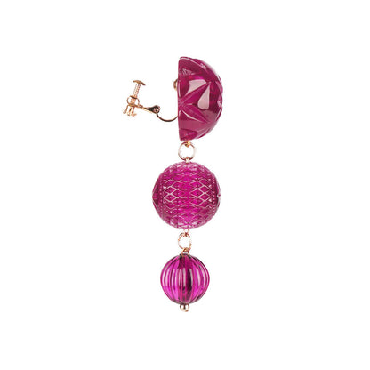 Etched Drip Stud Earrings Deep Purple