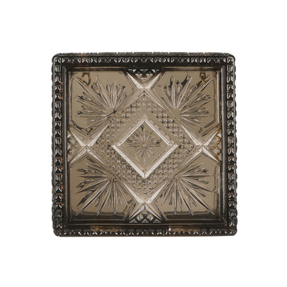[SAMPLE SALE] Hand Carved Box Clutch Dark Grey