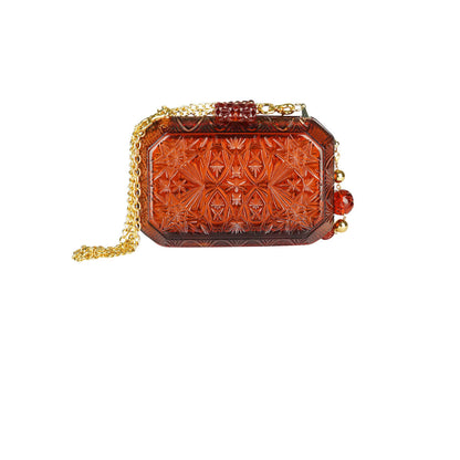 Wide Octagon Clutch Amber
