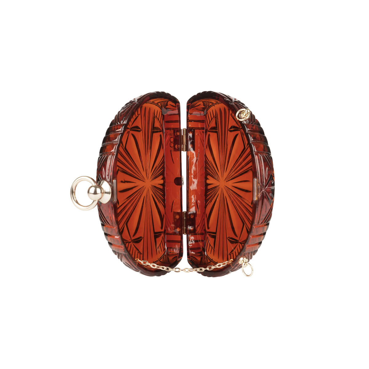 NEW IN Sunburst Fan Clutch Amber