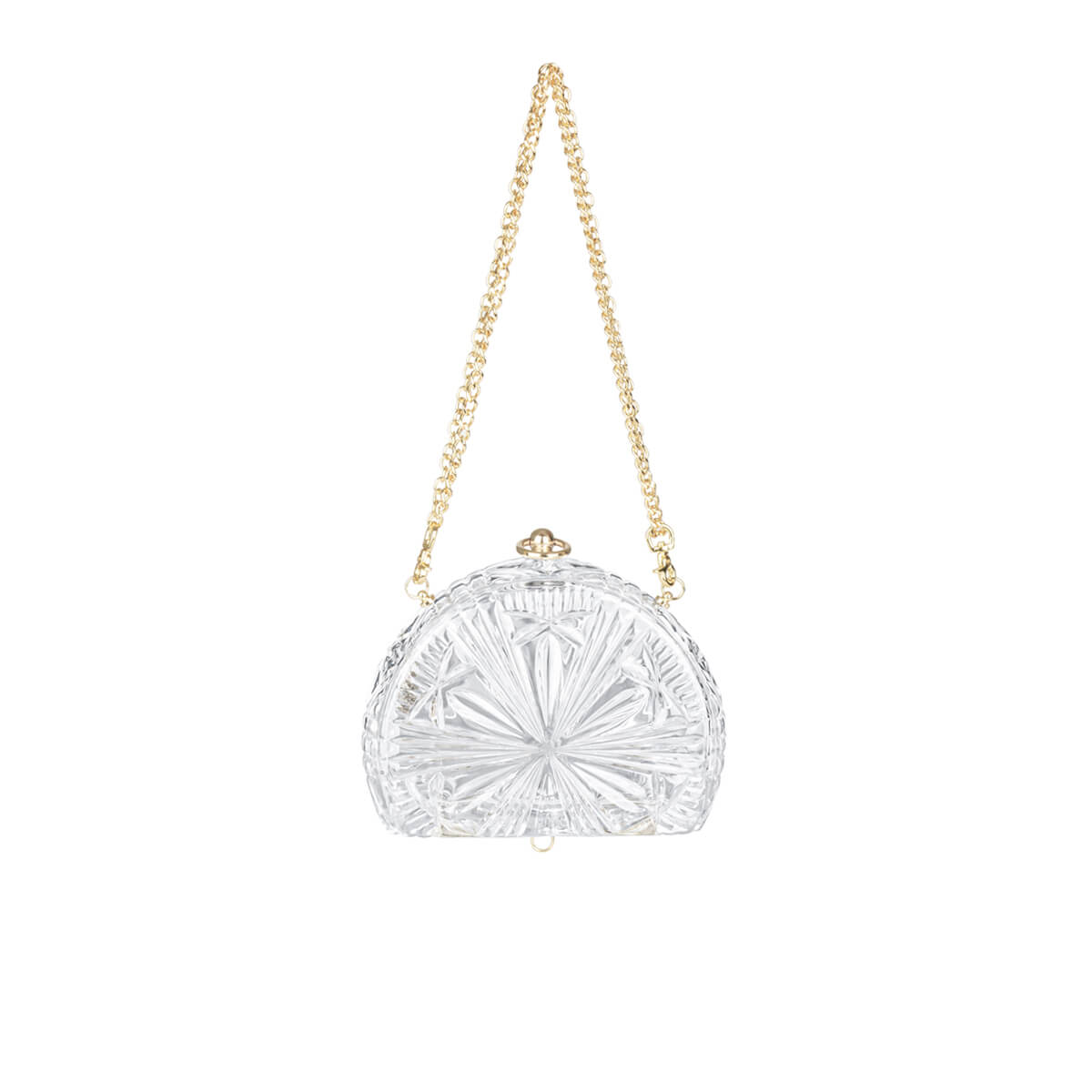 NEW IN Sunburst Fan Clutch Vintage Clear