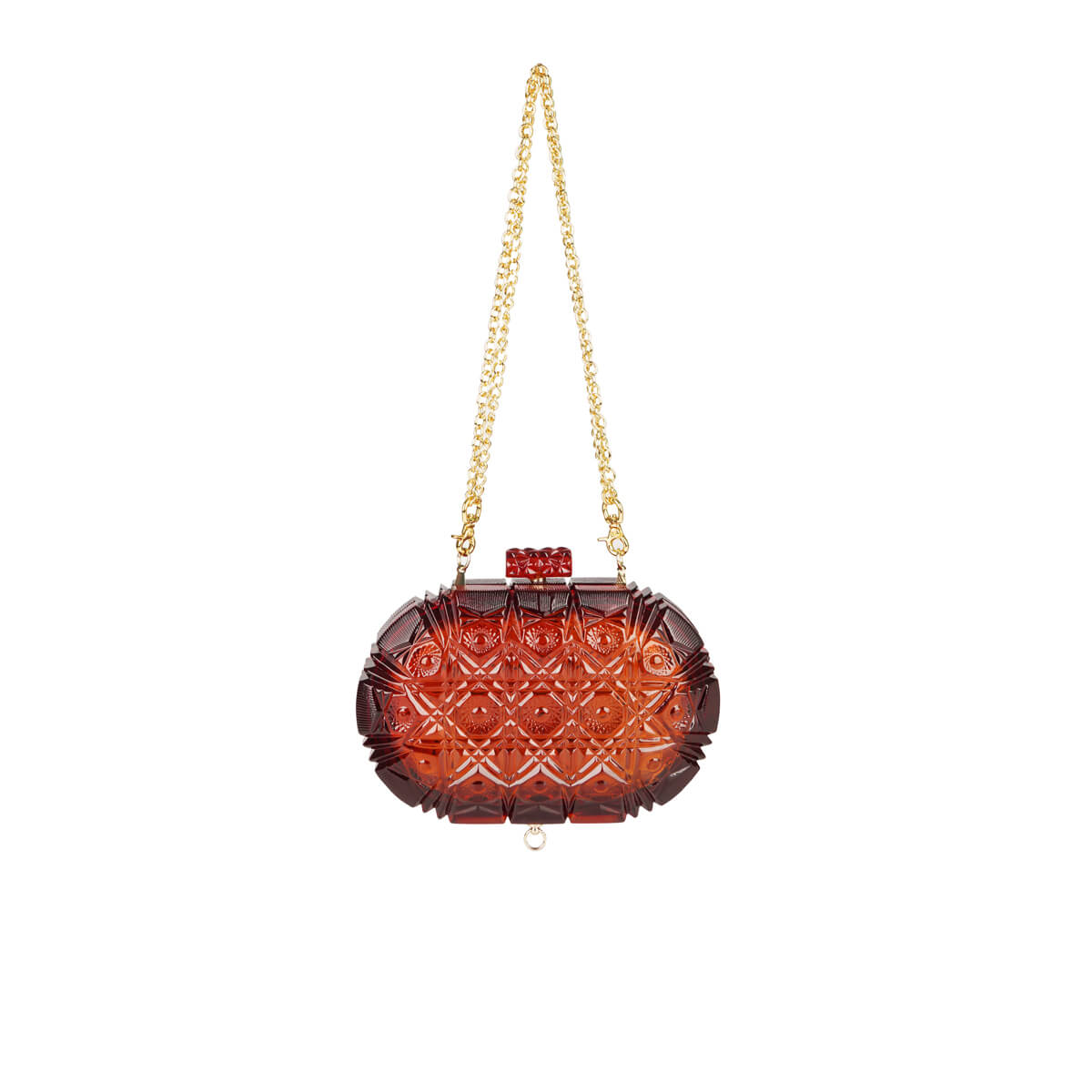 NEW IN Edged Oval Clutch Amber