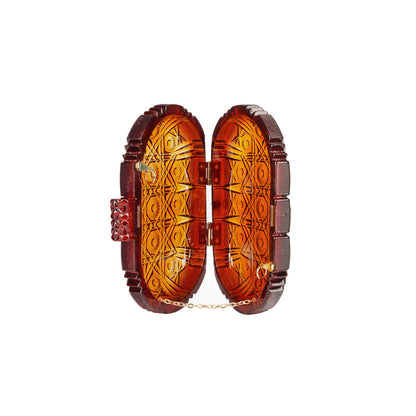 Edged Oval Clutch Amber