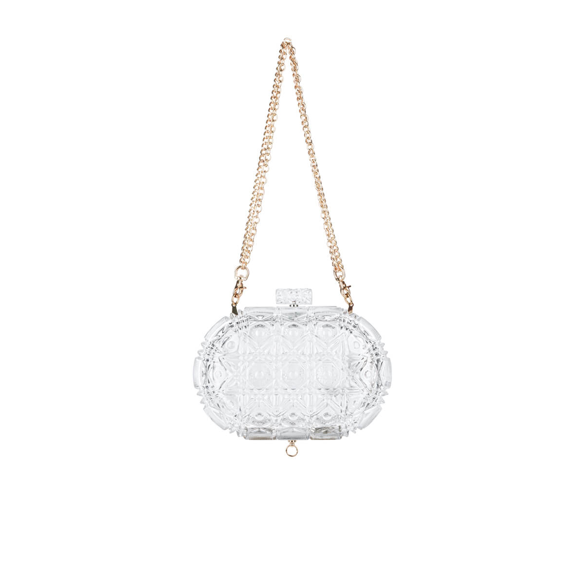 NEW IN Edged Oval Clutch Vintage Clear