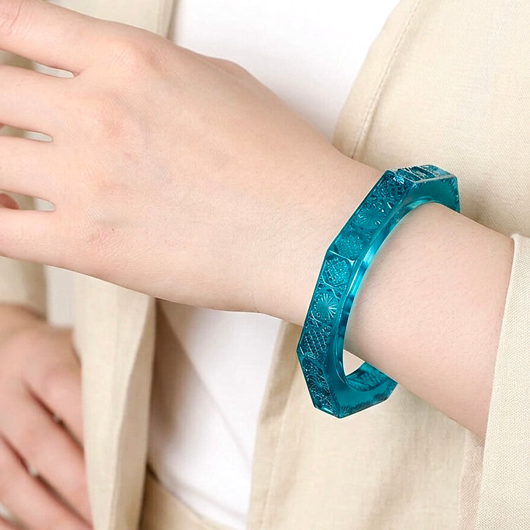 [MADE-TO-ORDER] Slim Octagon Bangle Aqua