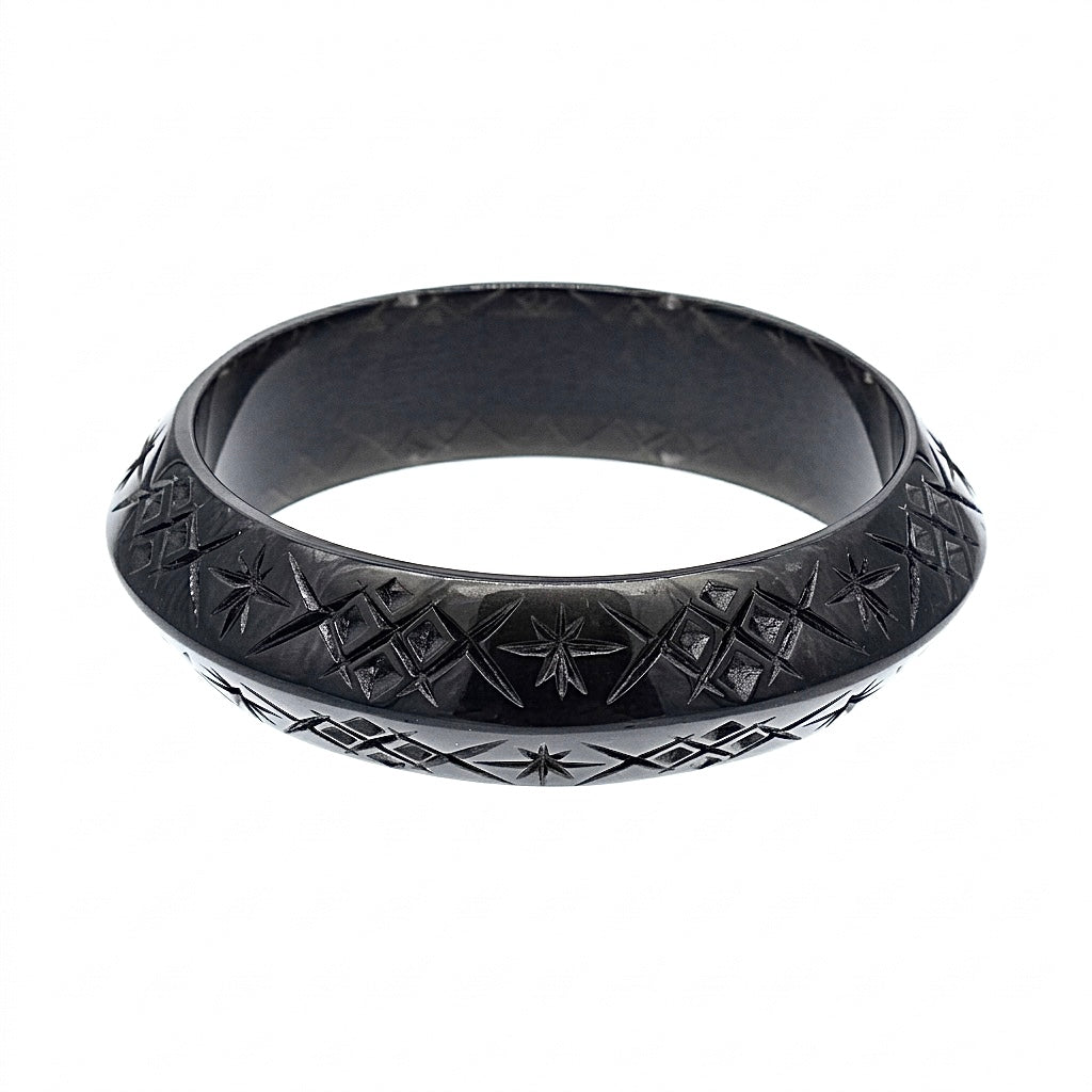 Round Edged Bangle Black