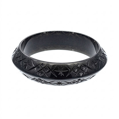 Round Edged Bangle Black