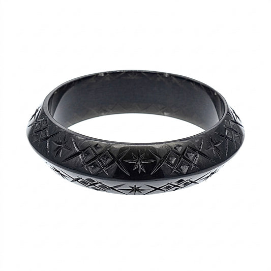 Round Edged Bangle Black