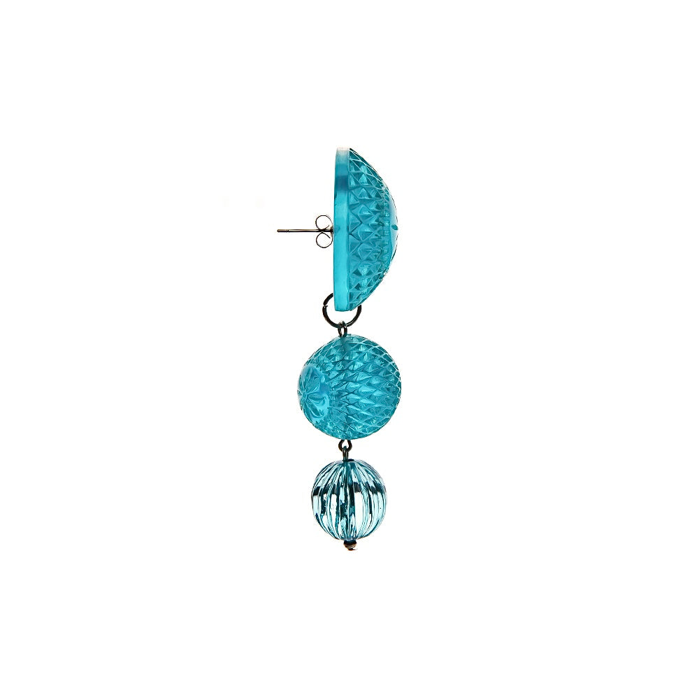Drip Crystal Stud Earrings Aqua