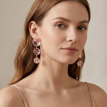 Drip Crystal Stud Earrings Rosé