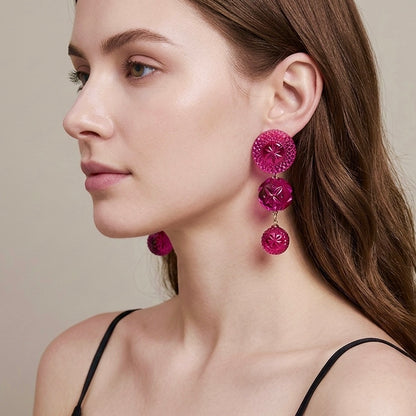 BESTSELLER Drip Crystal Stud Earrings Deep Purple